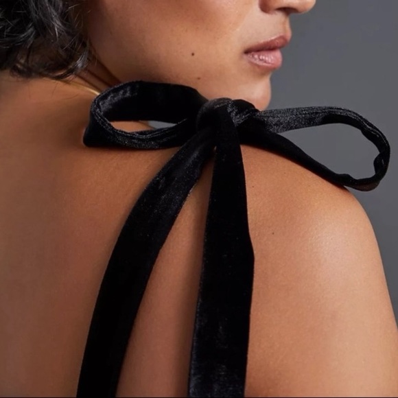 Anthropologie Black Velvet Tulle Tank - Picture 3 of 7